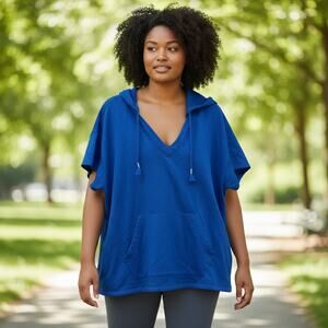 LIVI Lane Bryant Blue Athletic Short Sleeve Knit Top Plus Size 22/24 Athleisure